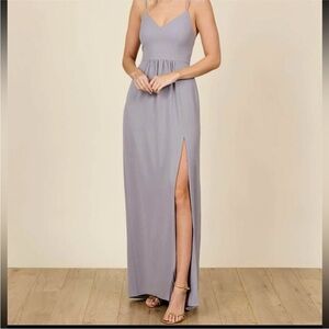 Park & Fifth White Sleeveless Maxi Dress with Slit